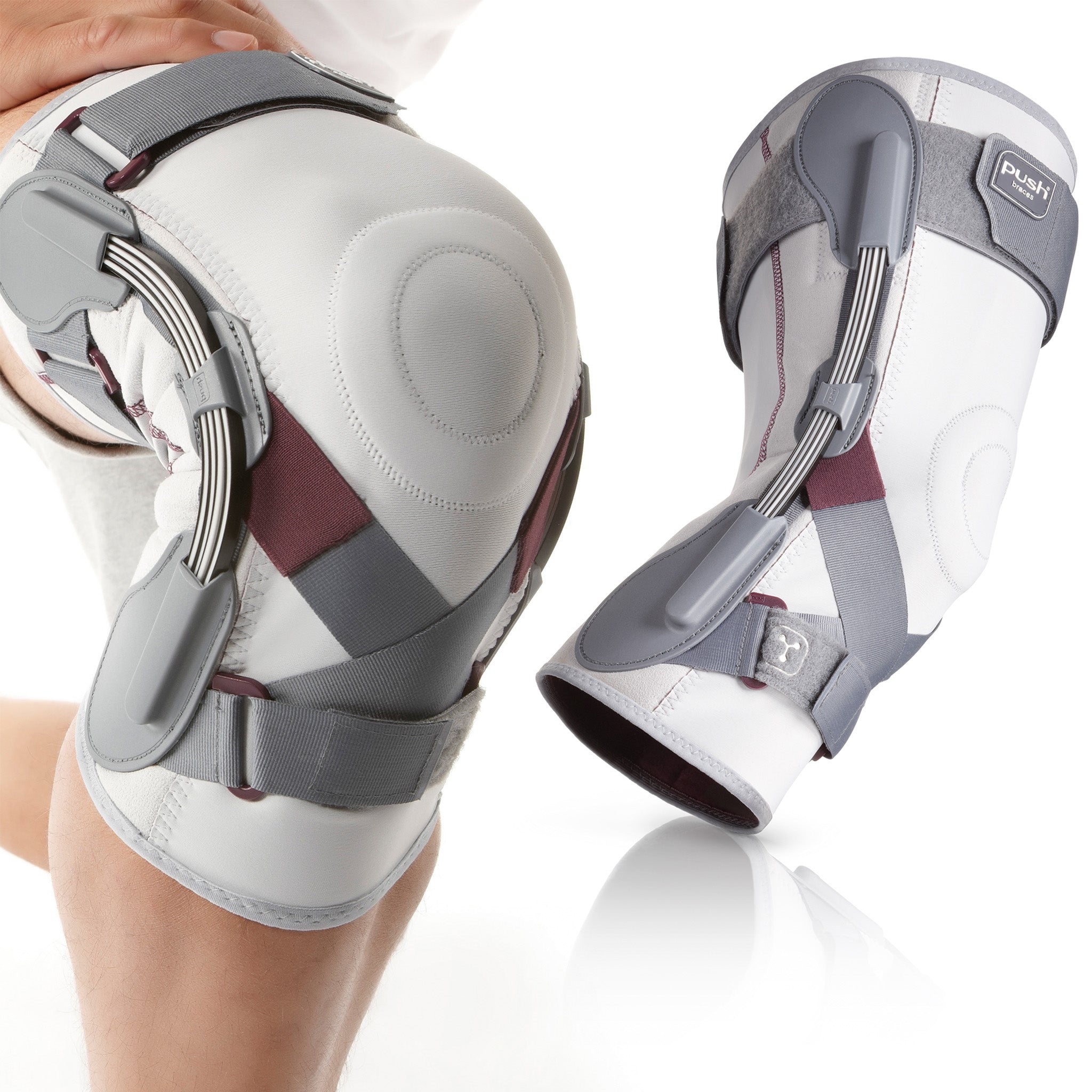 Push Med Kniebandage mit Lamellenführungen für Instabilität und Arthrose