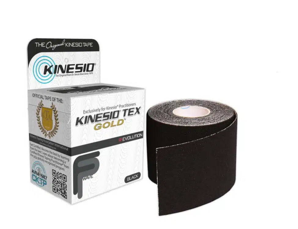 Kinesiologie-Tape Kinesio Tex Gold FP 5 Meter schwarz für Sportverletzungen und Muskelunterstützung