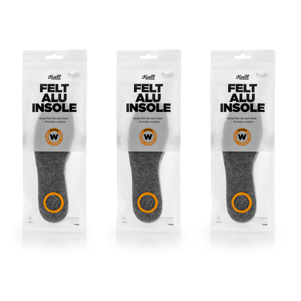 Filzsohle mit isolierender Aluminiumunterlage 3er-Pack
