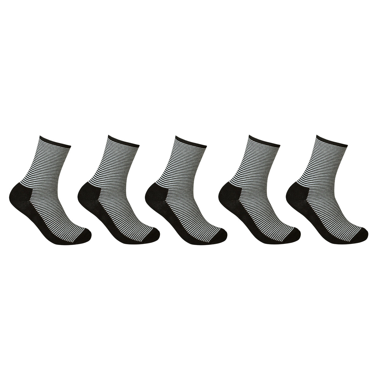 Gestreifte Socken mit weichem Frotté-Sohle für empfindliche Füße und Diabetiker 5er-Pack