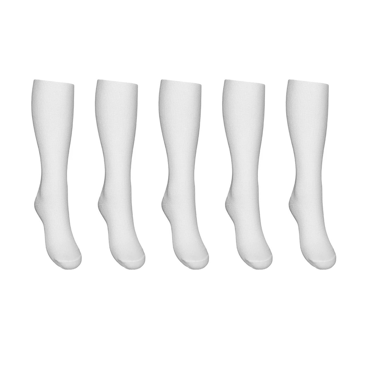 Stützstrümpfe extra breite Beinweite weiß 5er-Pack