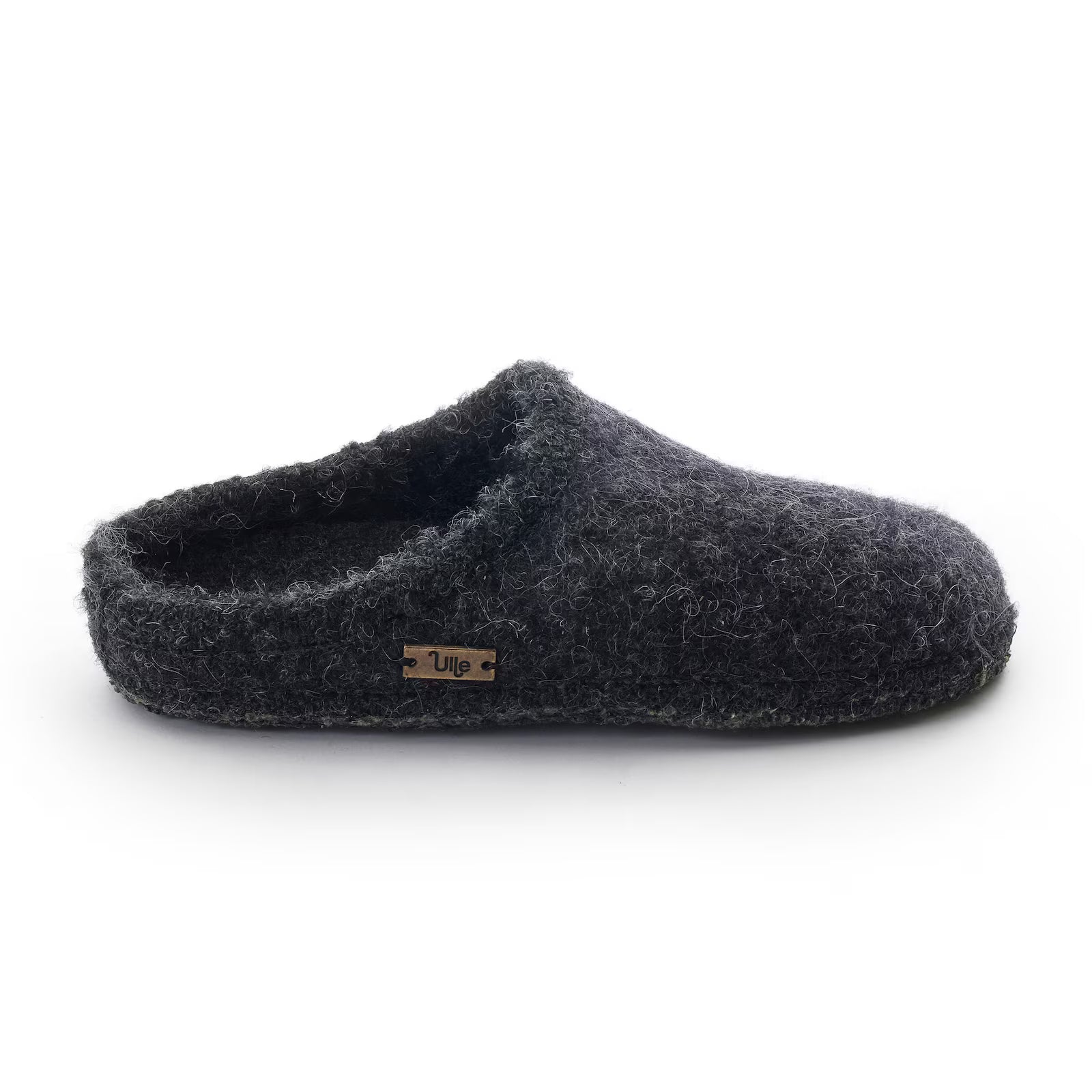 Wollhausschuhe Ulle Mohair nahtlos dunkelgrau