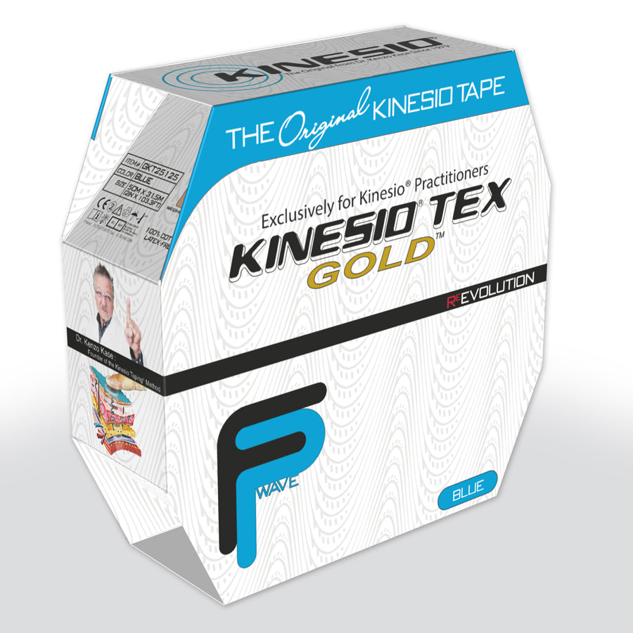 Kinesiologie-Tape Kinesio Tex Gold FP 31,5 Meter blau für Sportverletzungen und Muskelunterstützung