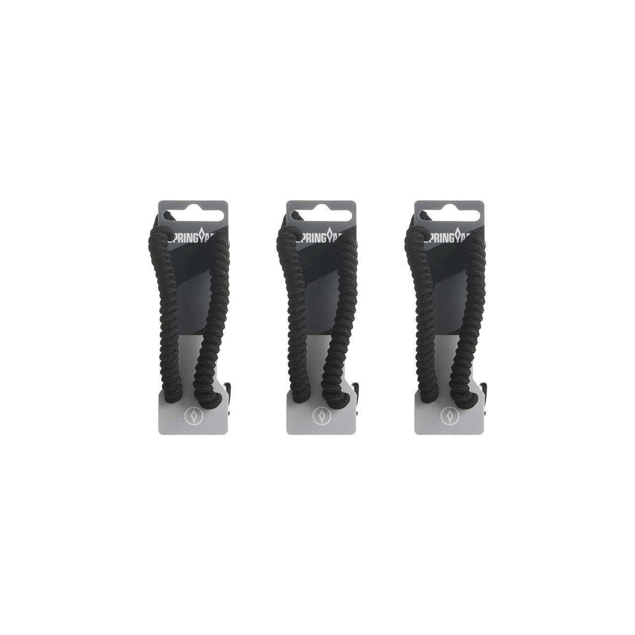 Elastisches Spiralschnürsenkel schwarz 3er-Pack
