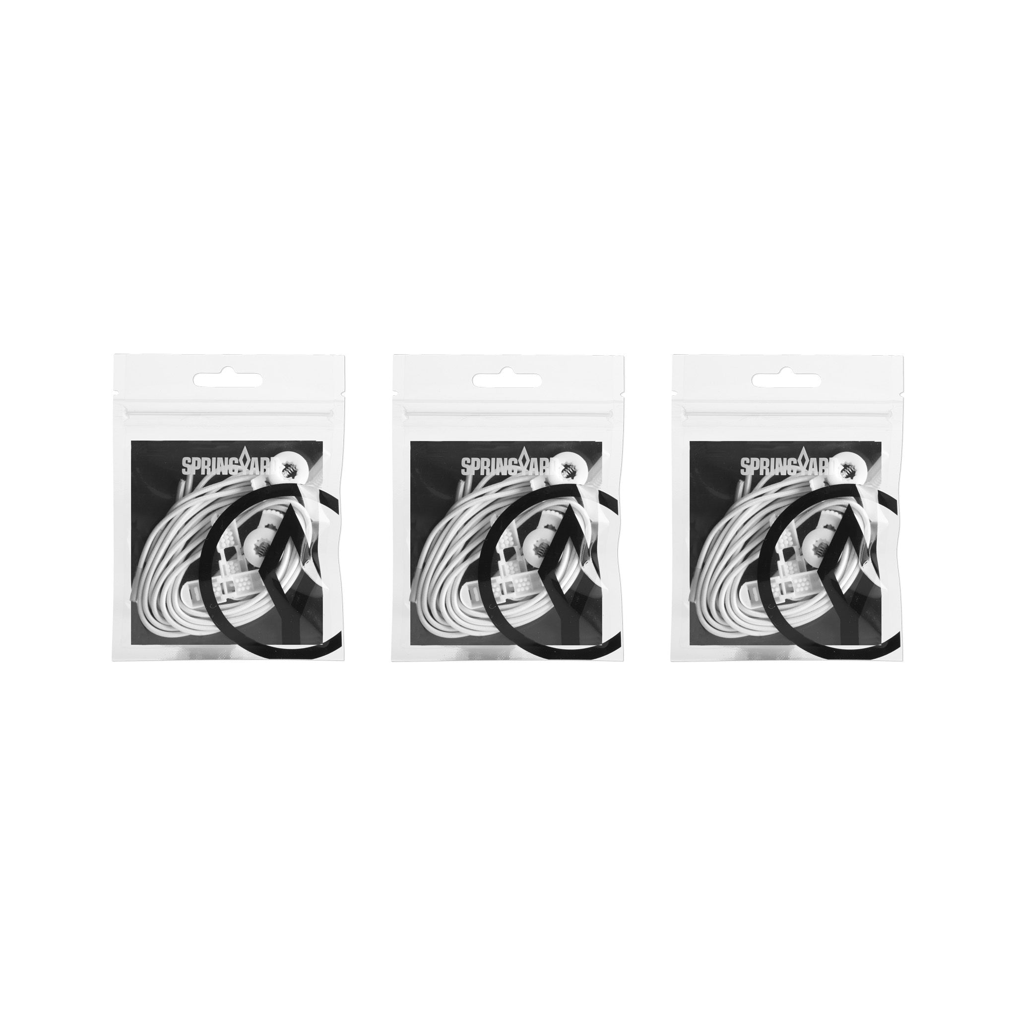 Elastische Schnürsenkel mit Verschluss weiß 3er-Pack