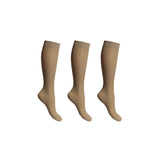 Stützstrümpfe extra dünn beige für geschwollene und müde Beine 3er-Pack
