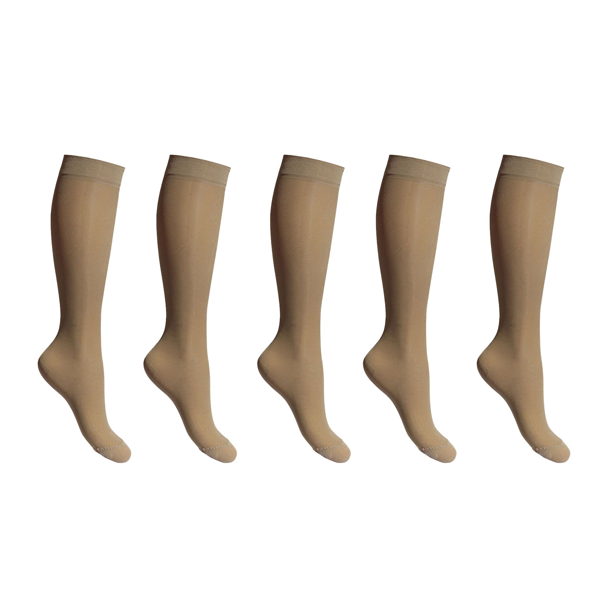 Compression socks extra thin beige for swollen and tired legs 5-pack