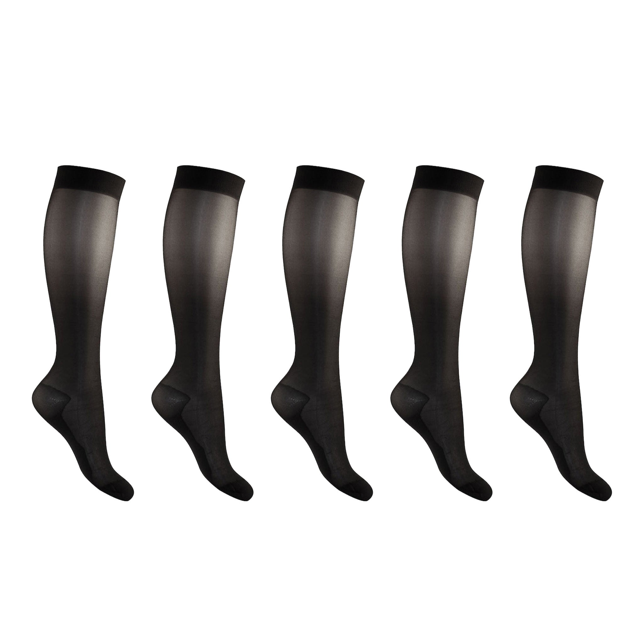 Support stockings extra thin black for swollen and tired legs 5-pack
