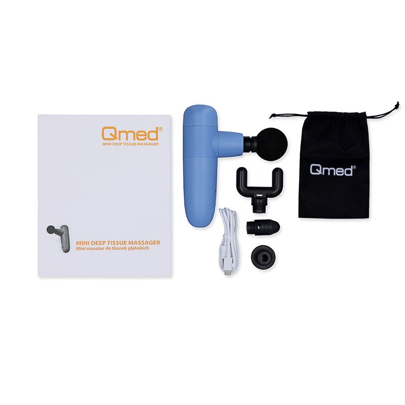Mini massage gun for soft tissue massage at home and away