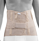Back brace with extra stabilizing strap high model beige