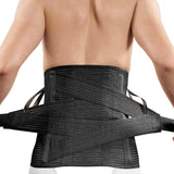 Rückenbandage mit zusätzlichem stabilisierenden Band, hohe Ausführung, schwarz