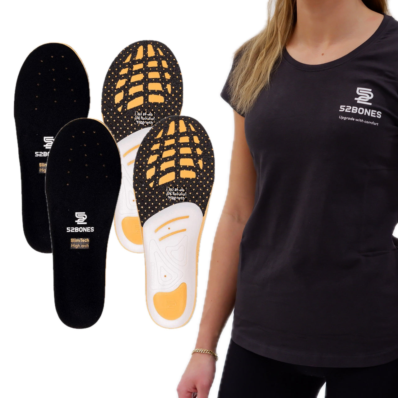 2er-Pack SlimTech Sporteinlagen für Fußballschuhe und schmale Schuhe mit einem Trainingsoberteil inklusive